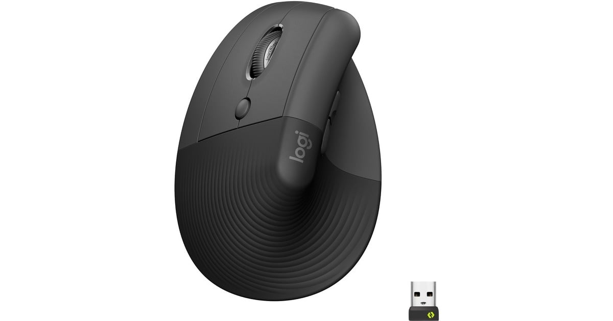 LogitechLift Vertical Ergonomische Muis - Linkshandig  (Grafiet/zwart, 4000 dpi, Bluetooth)