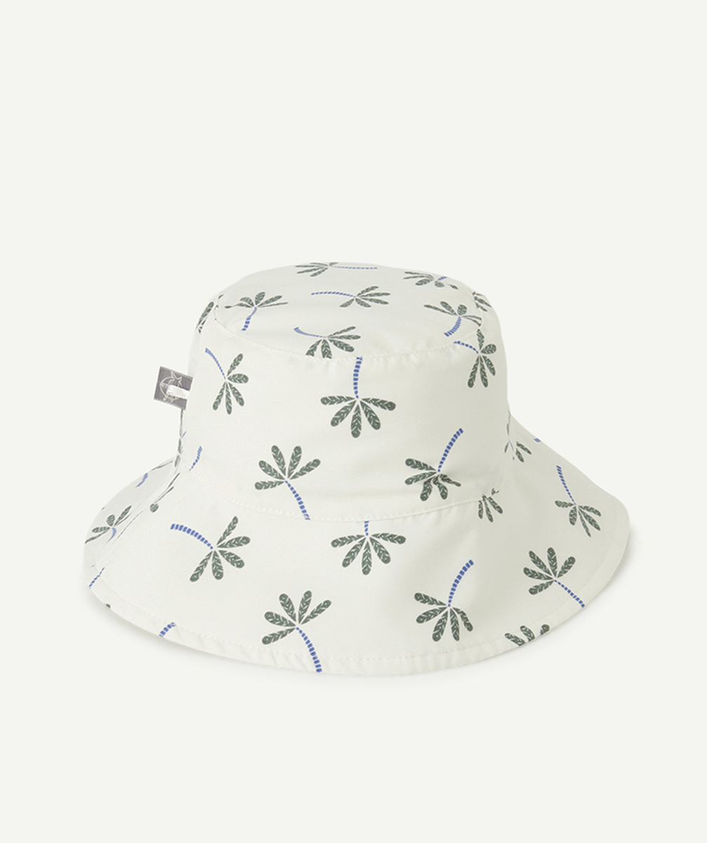 LASSIGBOB ANTI-UV BÉBÉ GARÇON RÉVERSIBLE BLANC AVEC IMPRIMÉ PALMIER