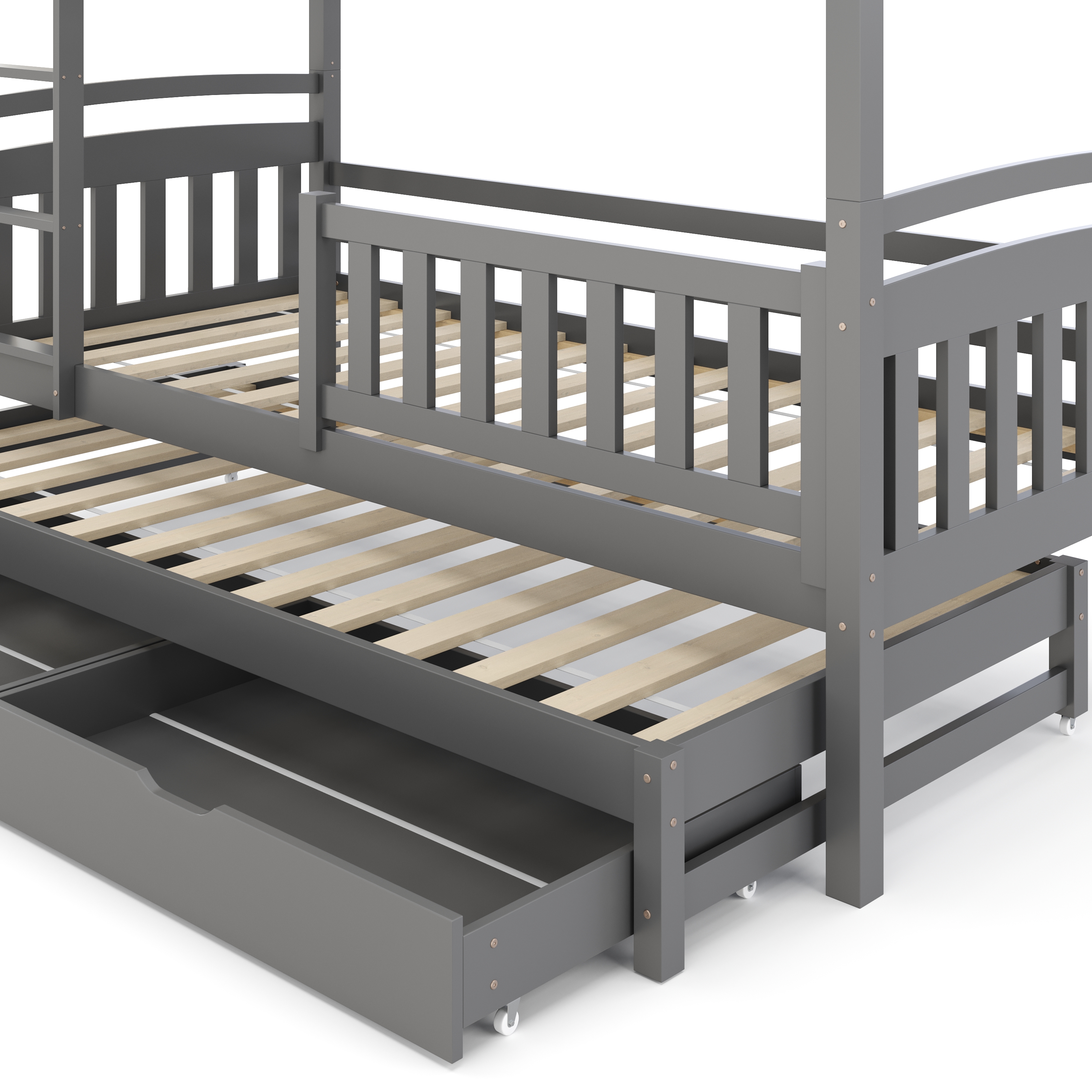 Etagenbett JULIETTE mit Ausziehfunktion 90 x 200 cm anthrazit