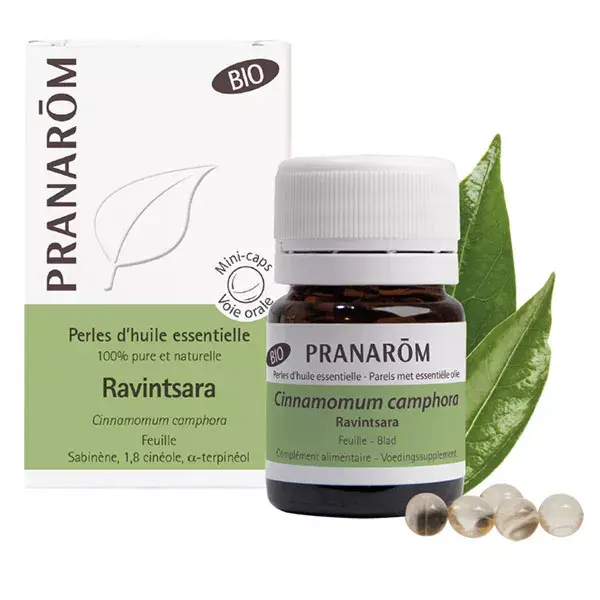 Pérolas de Óleo Essencial de Ravintsara Orgânico Pranarom - 60 unidades
