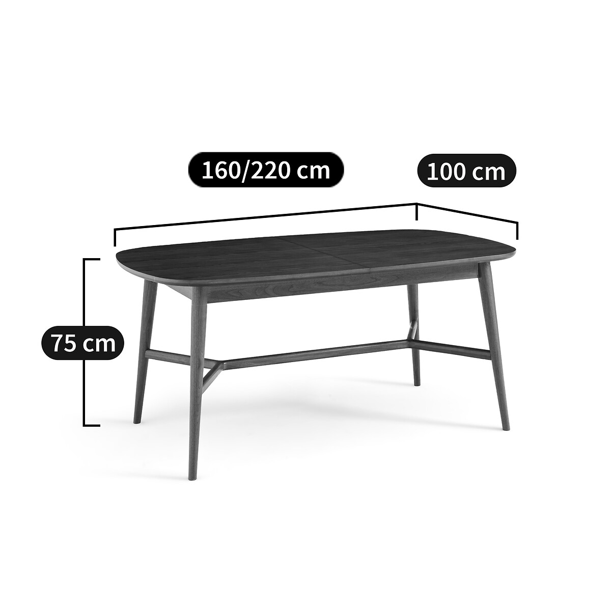LA REDOUTE INTERIEURS<br>Mesa extensível até 8 pessoas