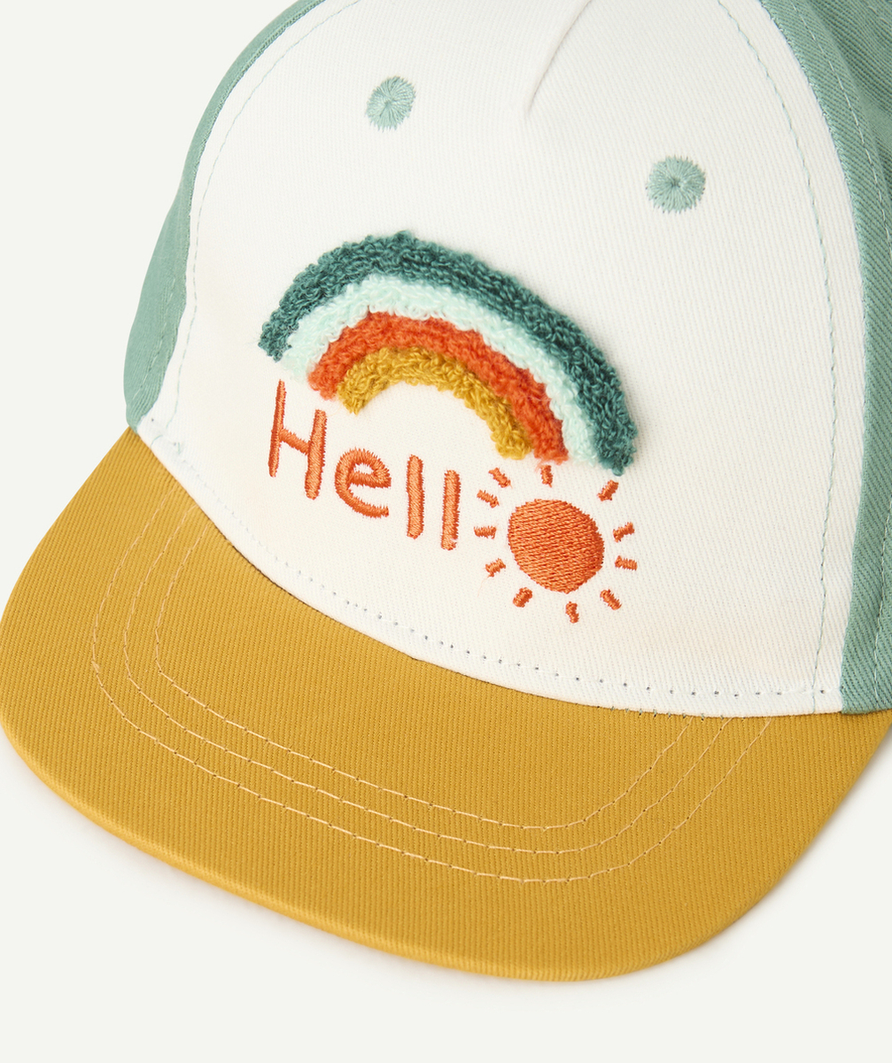 casquette bébé garçon en coton coloré avec bouclettes