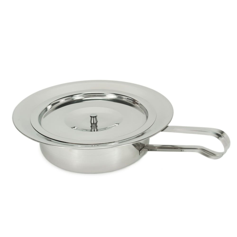 Medi-Inn Bettpfanne mit Deckel aus rostfreiem Edelstahl
