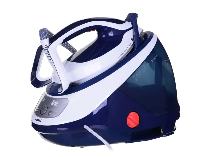 Tefal Pro Express Protect GV9221 - Dampstrygejern med automatisk afbrydelse - såleplade: Durilium AirGlide Autoclean - 2600 W - hvid/blå