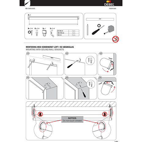 DEBEL Touch Duo rullegardin 130 x 175 cm - cremehvid