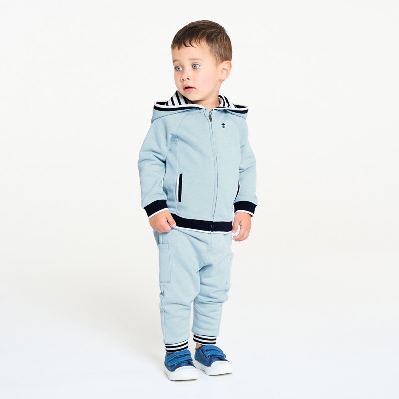 Sweat zippé molleton loutre bleu bébé garçon Bleu