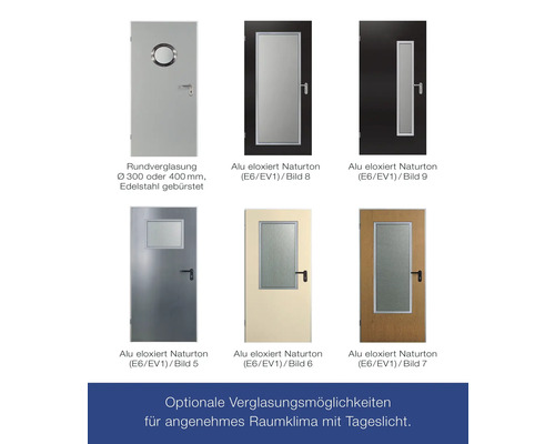 HÖRMANN ZK deurelement, verzinkt, 875x2000 mm, DIN links, inclusief krukgarnituur, zwart.