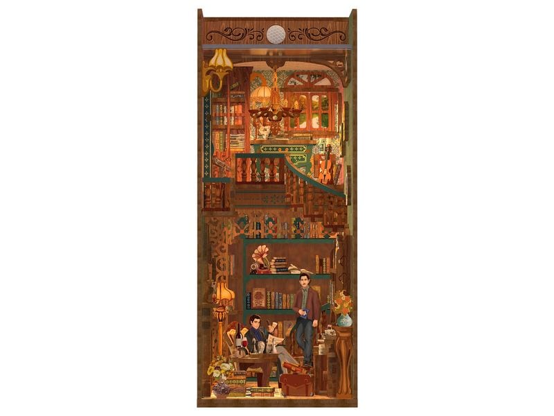 Tonecheer Bausatz Book Nook Violin Detective Agency 3D-Modell aus lasergeschnittenen Holzteilen