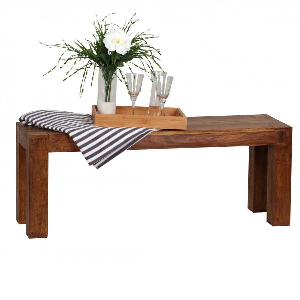 Sitzbank - Sheesham massiv - 120 cm breit