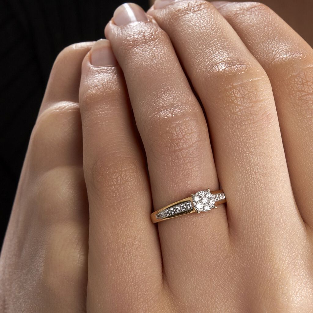 Bague Or Jaune Multi Pierres Diamants