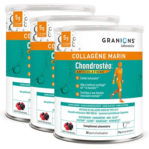 Chondrostéo+ Colágeno Marinho para Conforto Articular 280g Pacote com 3 unidades