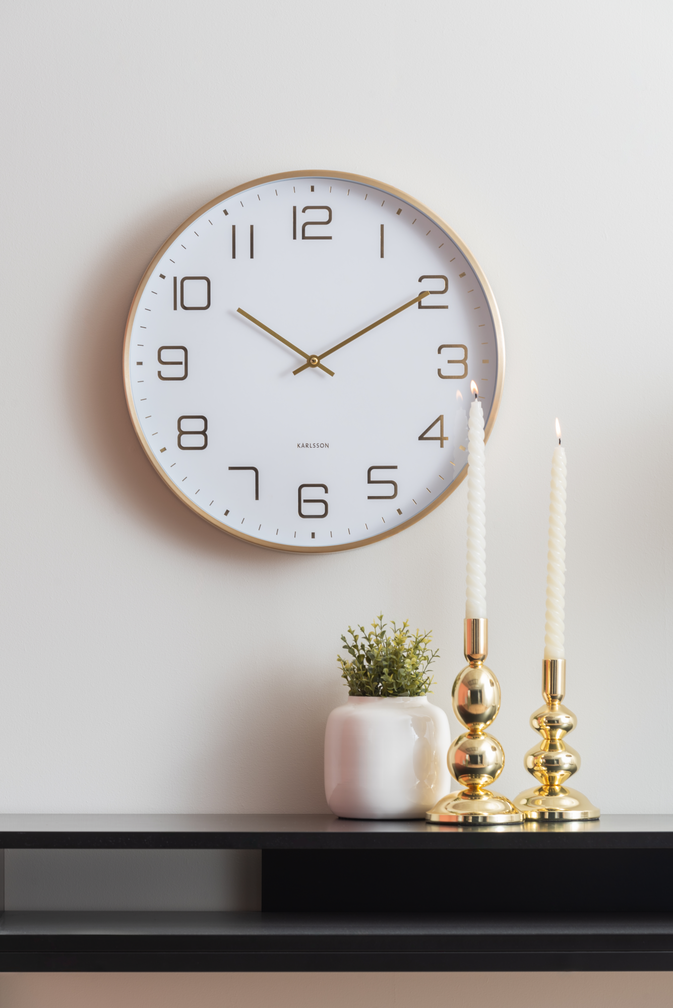 Wall clock Elegance Glow white
