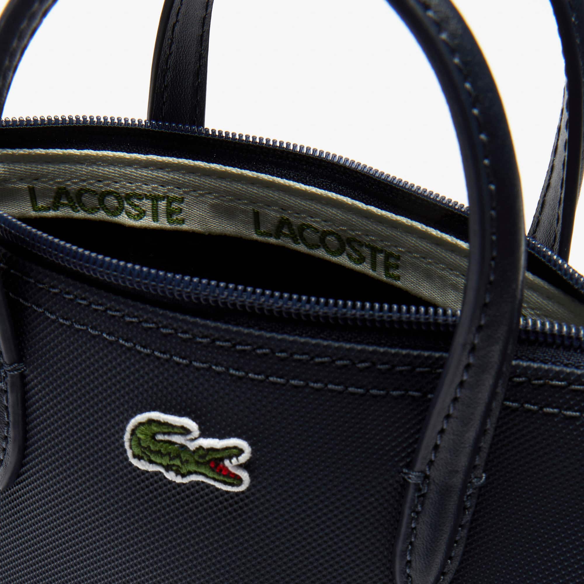 Mini sac cabas zippé L.12.12 Concept petit piqué uni Sacs à bandoulière - Bleu - Lacoste - Femme