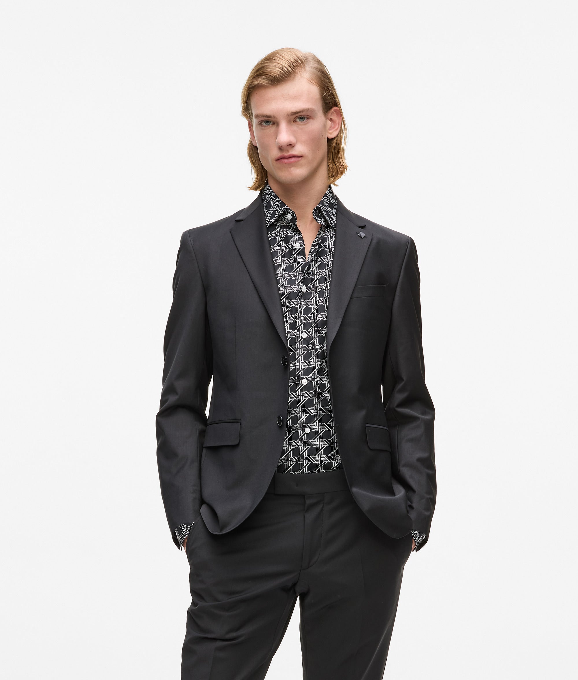 Slim-fit zwarte blazer