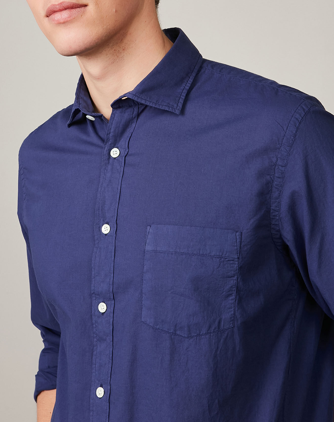 Hartford Chemise regular Paul Pat indigo