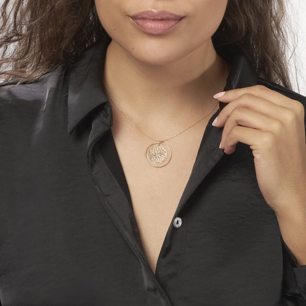 Collier Rosace Or Jaune