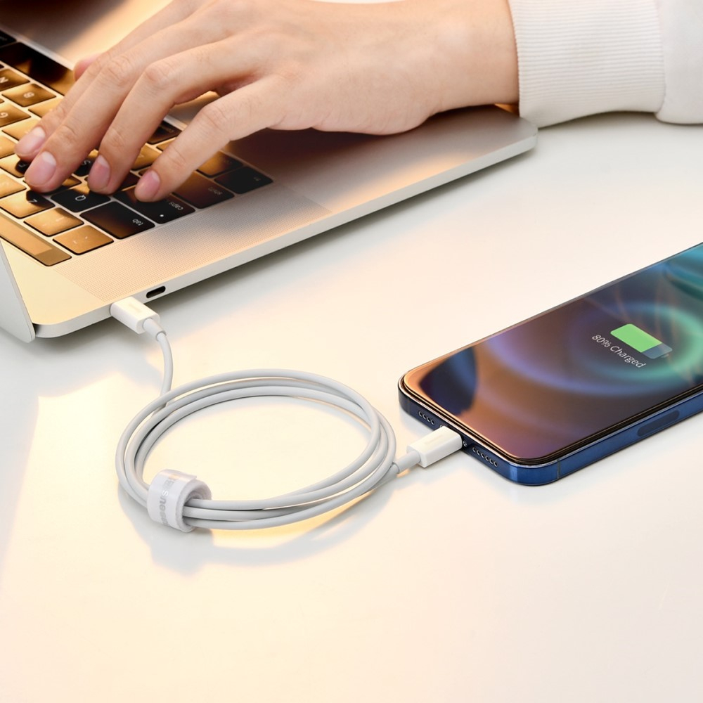 (1.5m) 2.4A USB A auf Lightning Ladekabel Datenkabel - Weiss