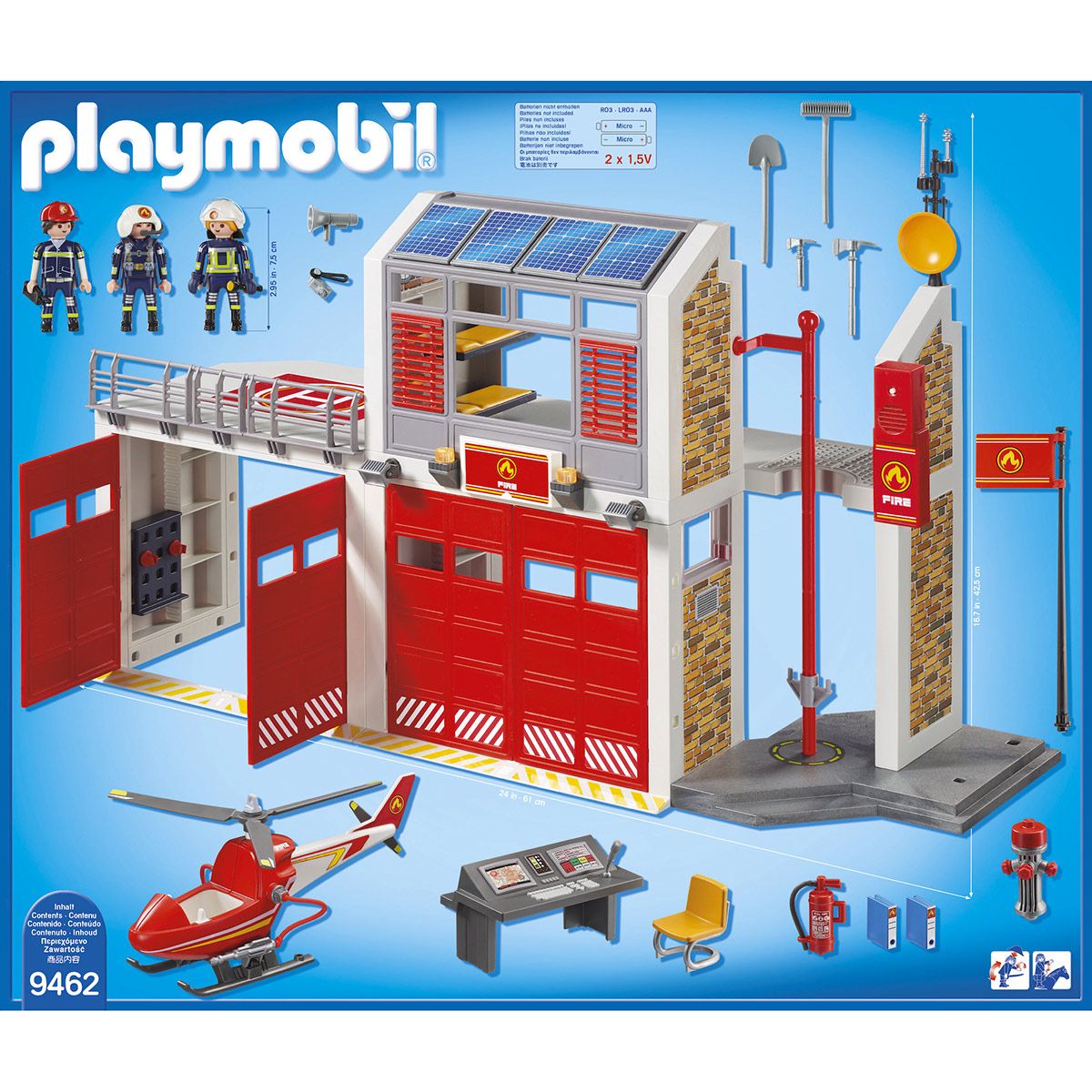 Caserne pompier et hélicoptère Playmobil City Action 9462