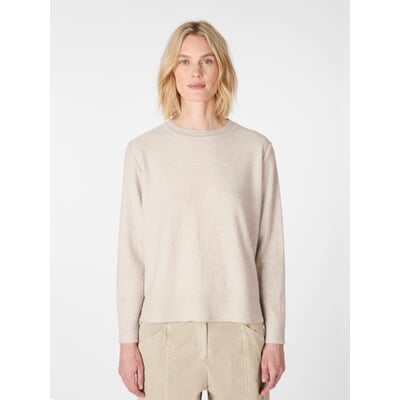 Damen-Wollpullover, Naturweiß