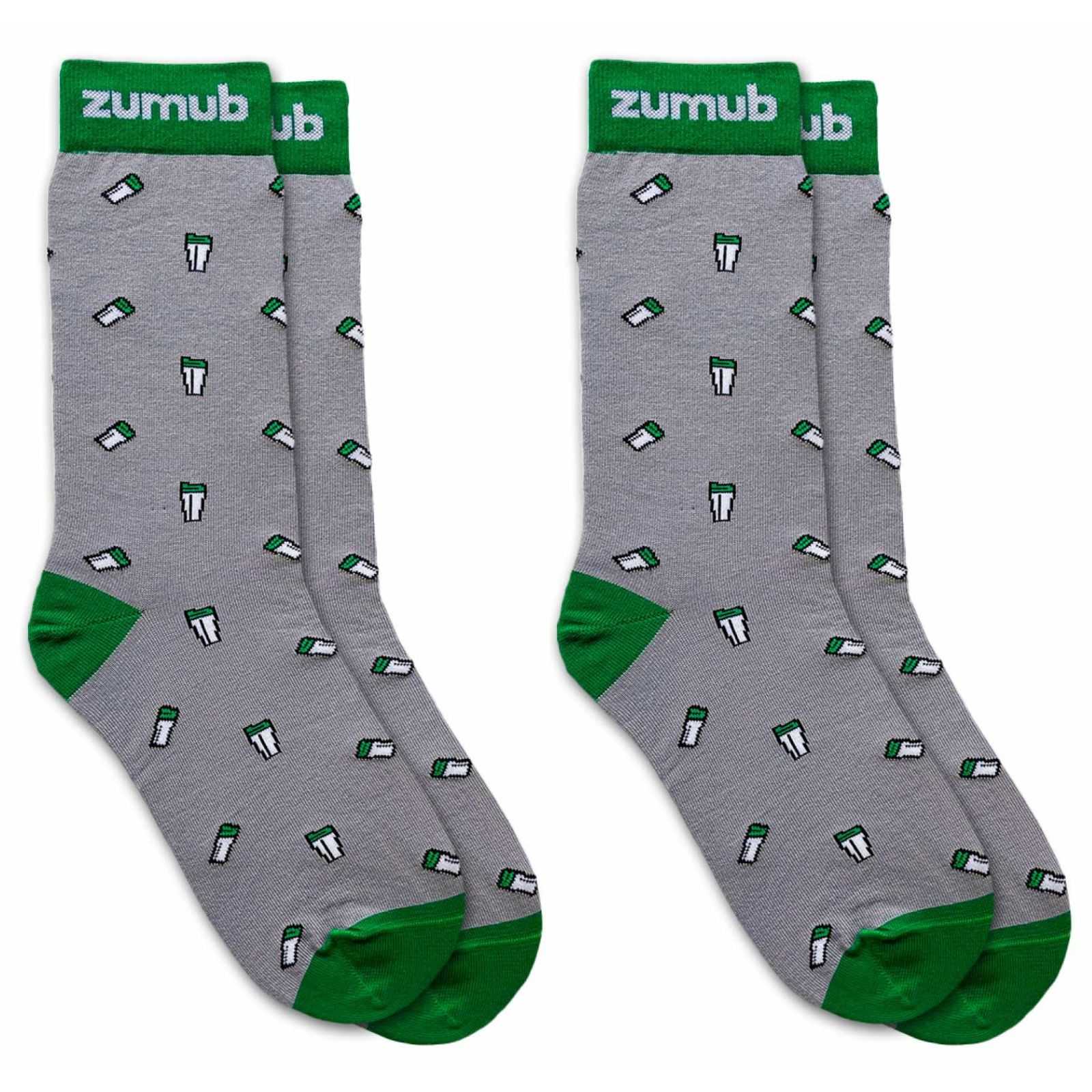 Meias casuais Zumub cinza/verde