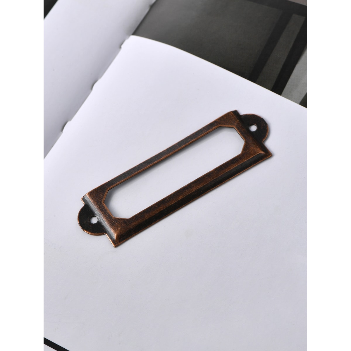 12 stykker Etikettboks Filskuff Etikettholder Metalletiketter Bronse