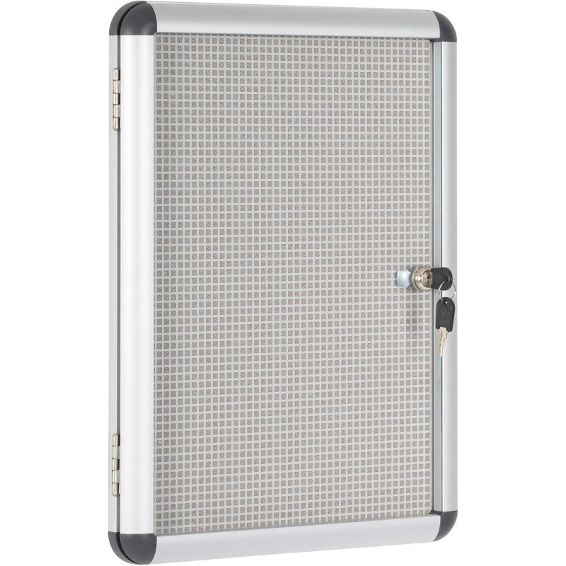 Vitrine intérieure extra plate acier laqué porte battante cadre aluminium Bi-Office Enclore - 2 feuilles