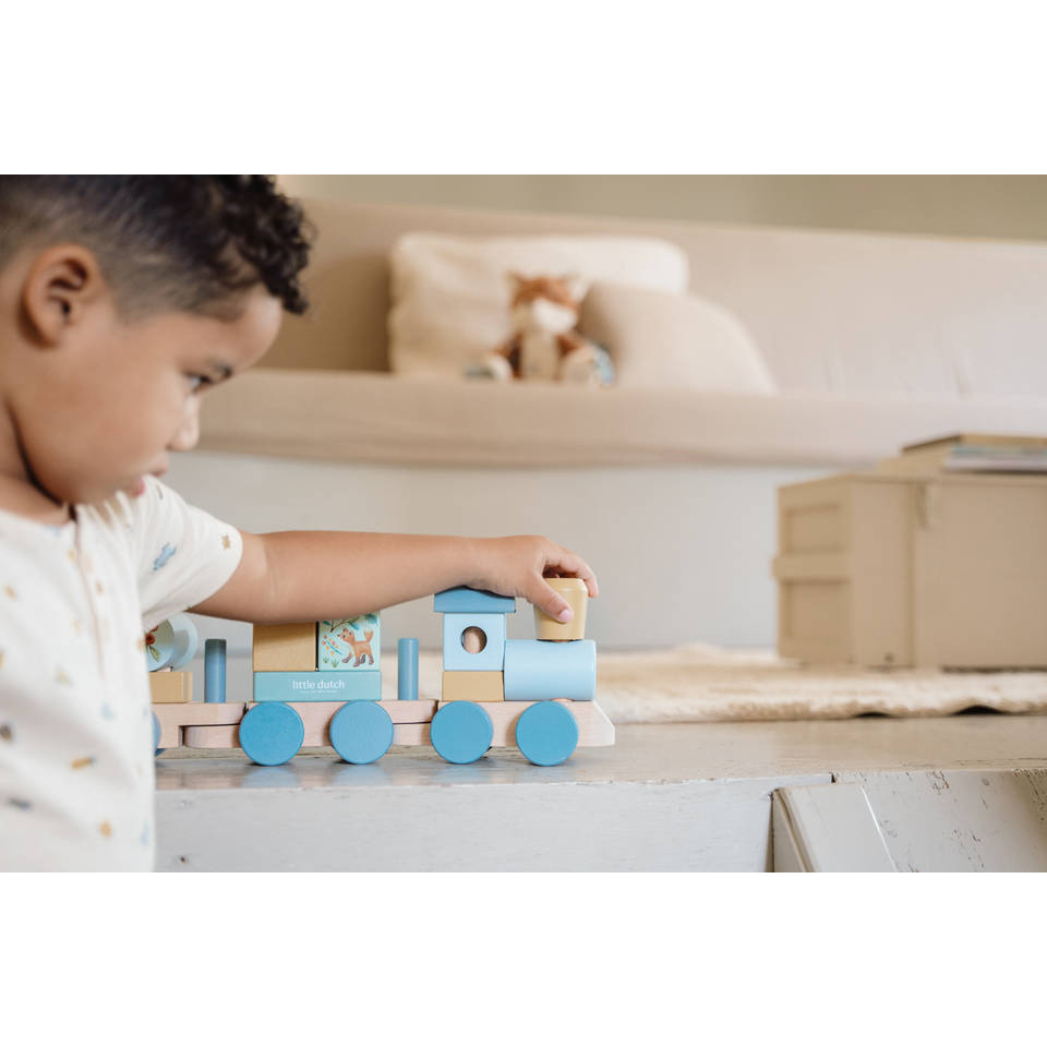 Little Dutch Forest Friends houten blokkentrein