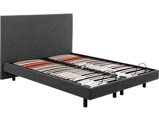EPEDA - Sommier Electrique 2 x 80 x 200 Horizon Relax 1620D + Tête de lit gris fonce