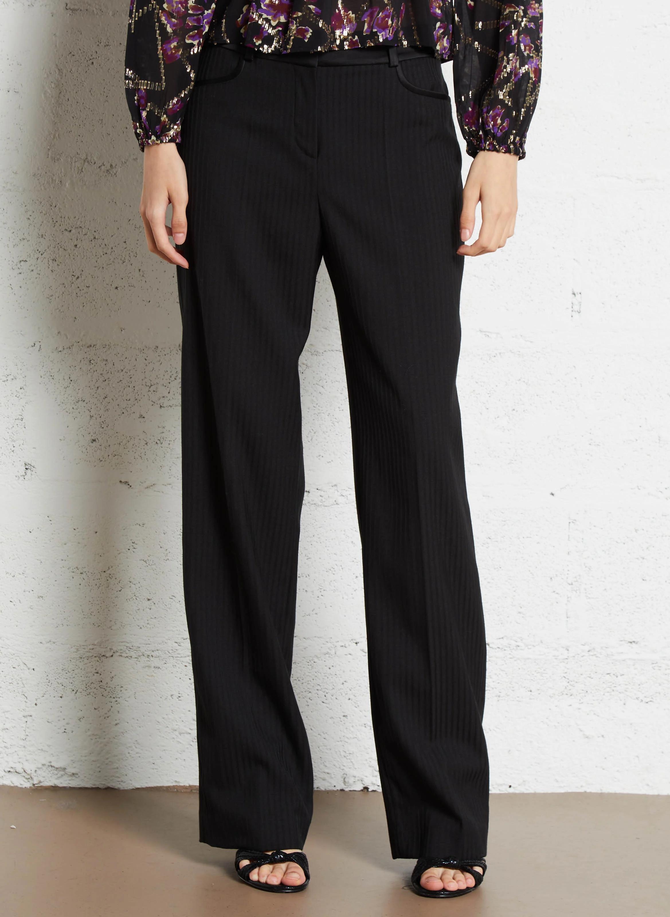 SKAD - Pantalon droit à rayures| Noir