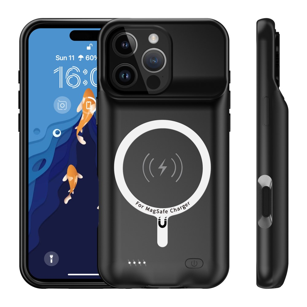iPhone 16 Pro Max MagSafe Backpack Akku Case Schutzhülle (7000mAh) - Schwarz