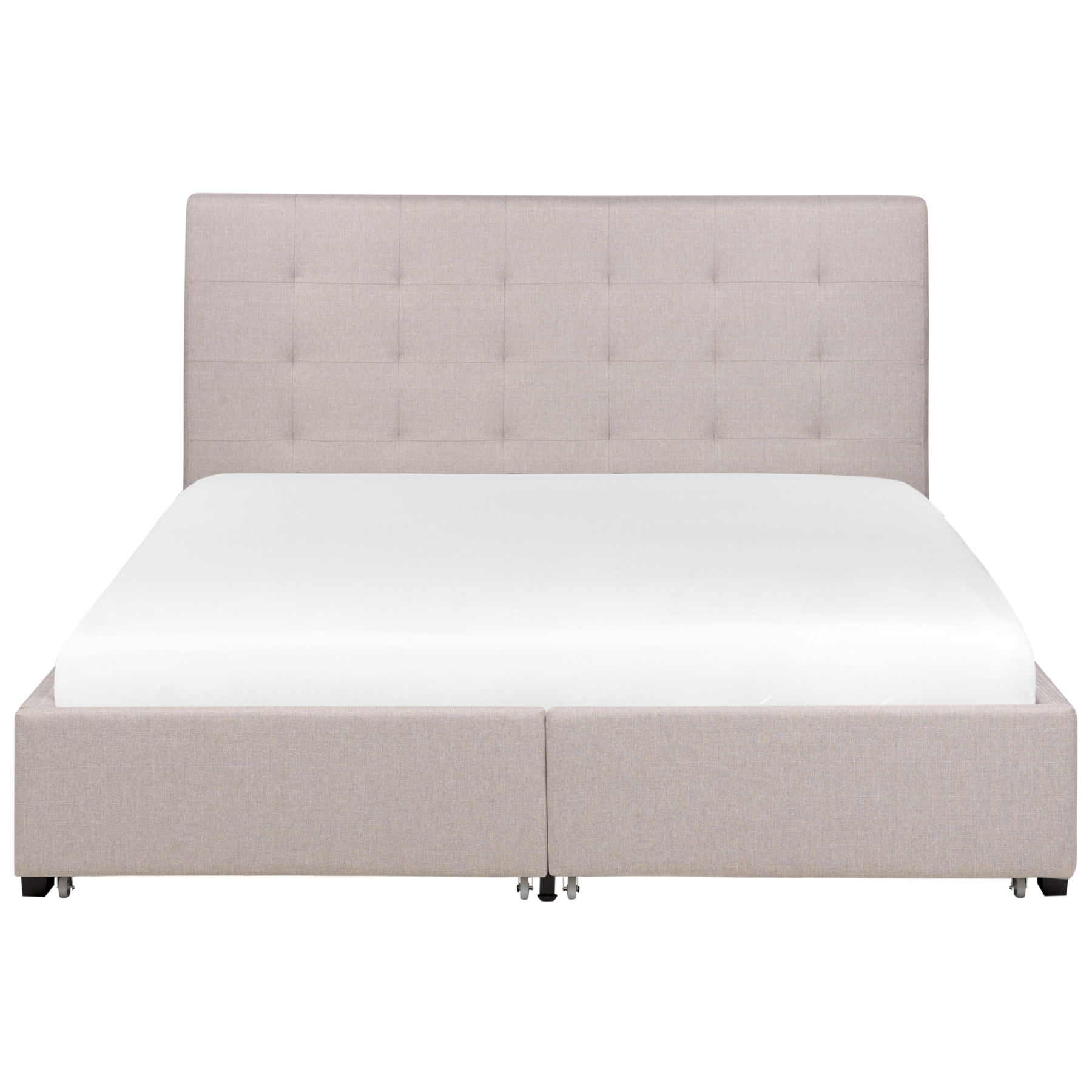 Beliani-ROCHELLE-Tweepersoonsbed-Lichtgrijs-160 x 200 cm-Polyester