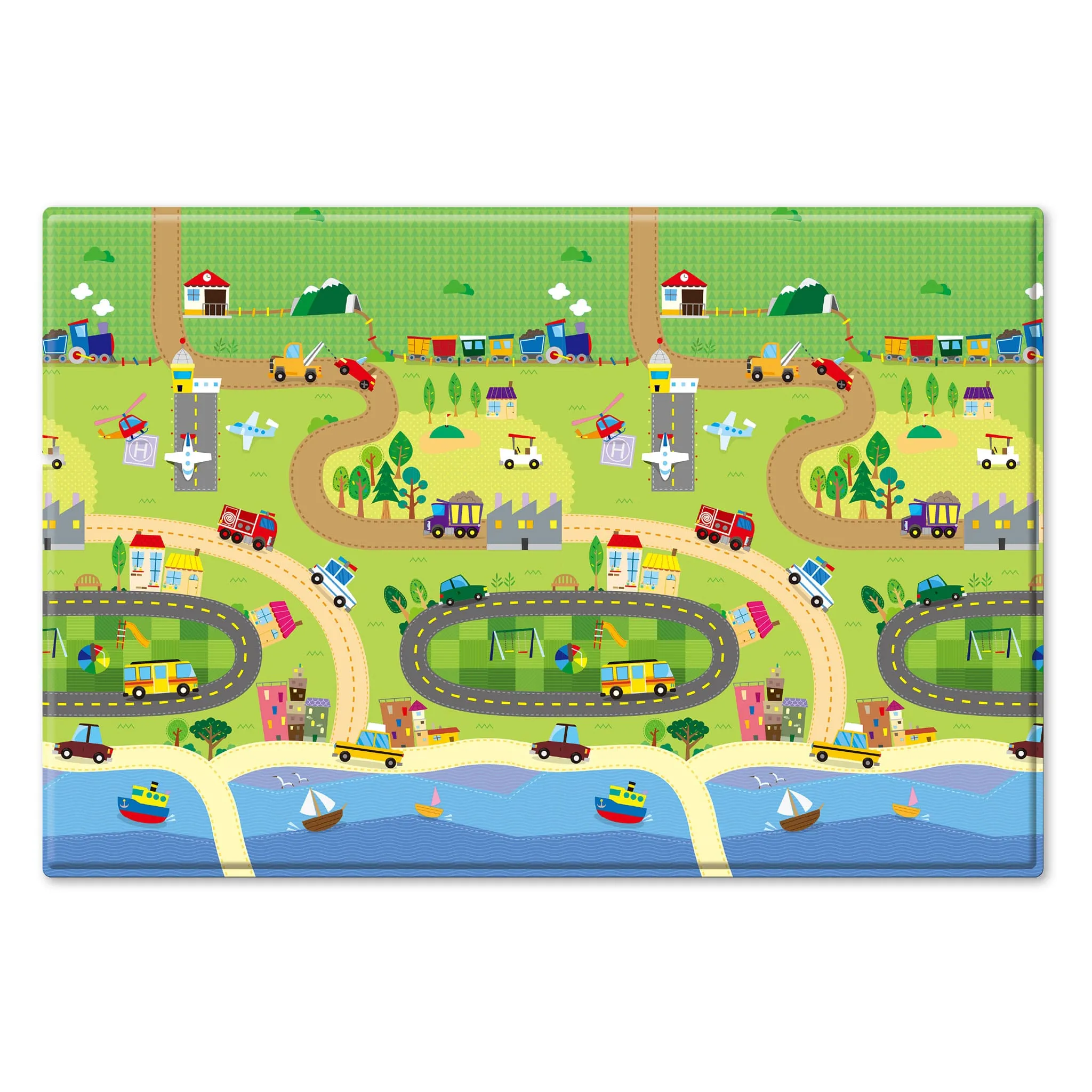 Baby Care Tapis de Jeux Réversible Grand - Joyeux Village