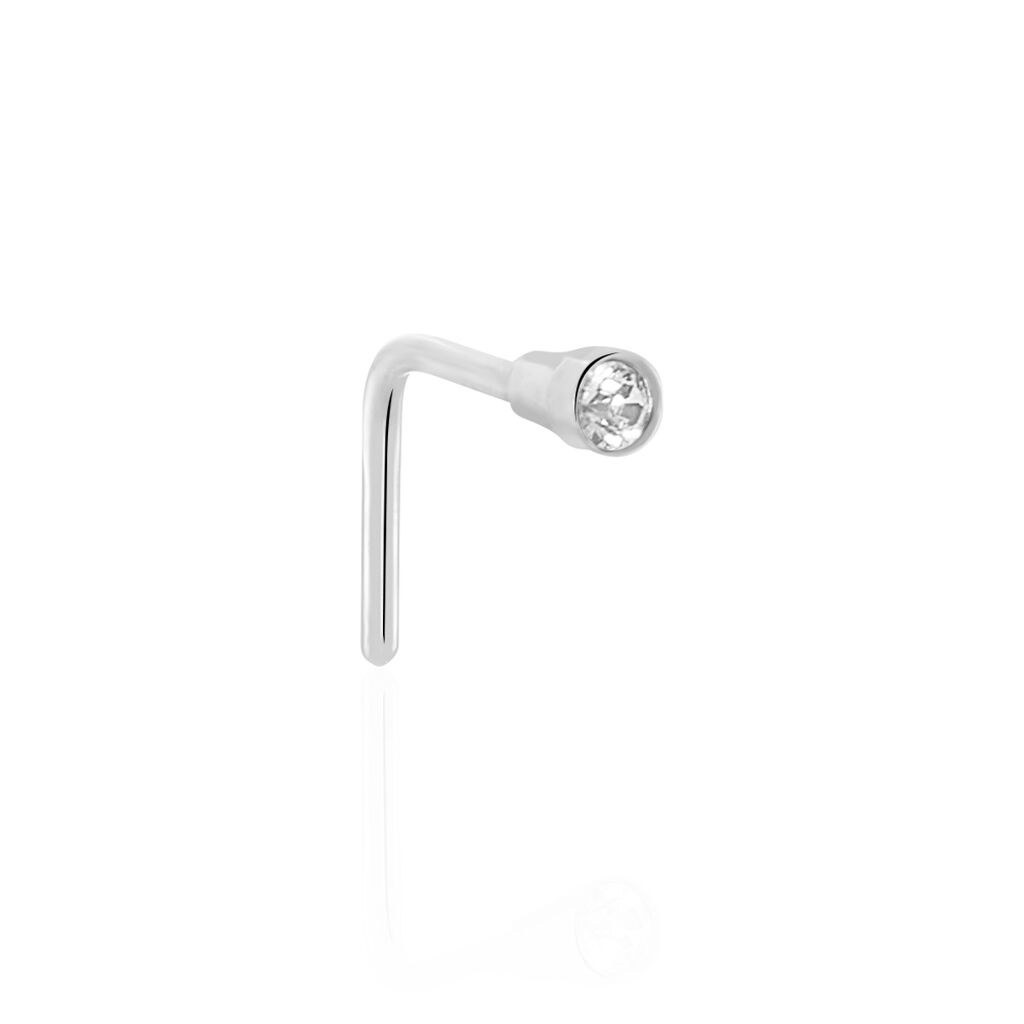 Piercing De Nez Fethi Serti Clos Or Blanc Oxyde De Zirconium