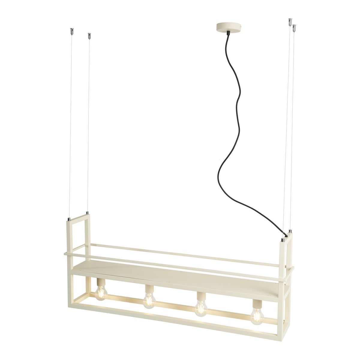 Industriële hanglamp beige 4-lichts - Cage Rack