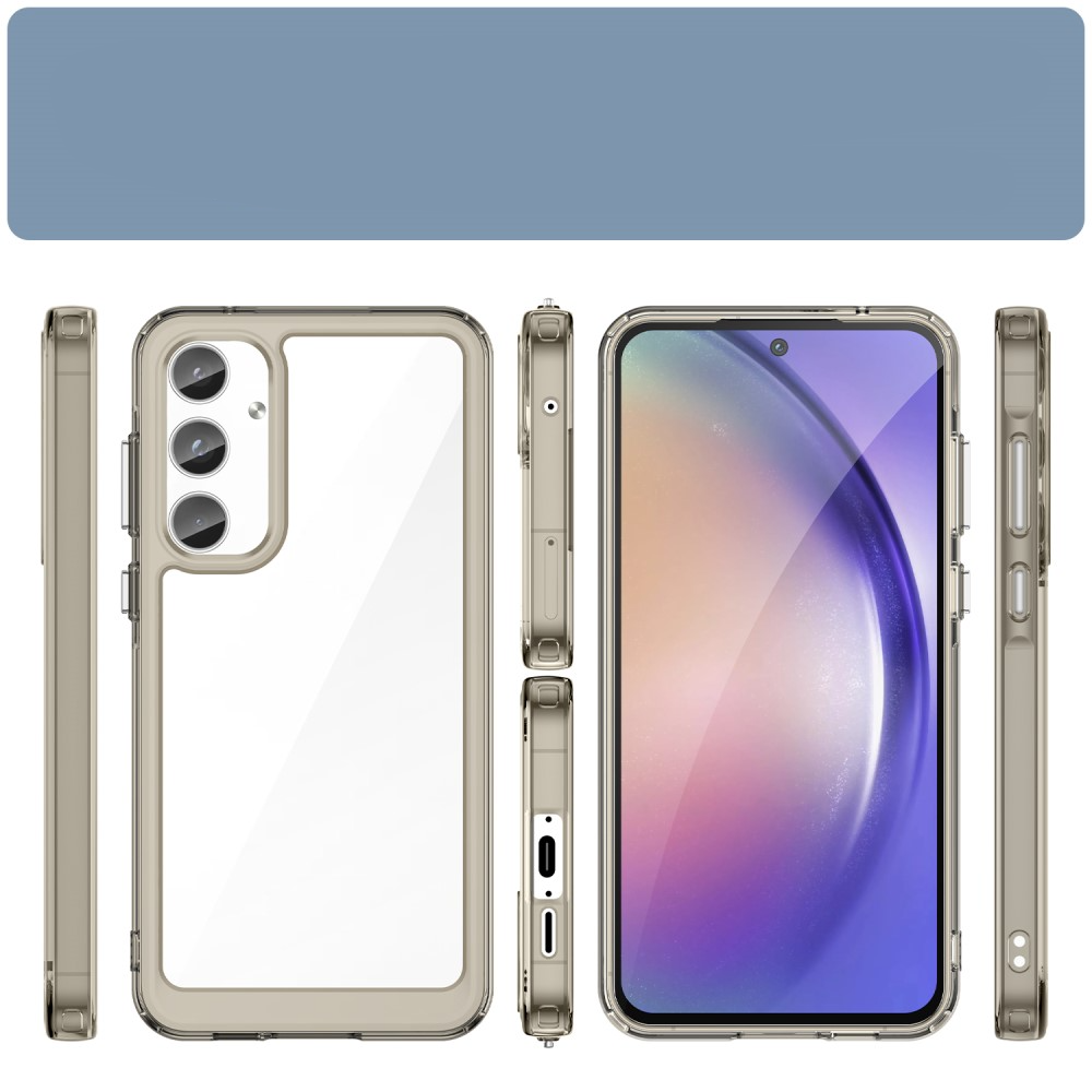 Samsung Galaxy A55 Hybrid Hülle TPU Bumper Acryl Rückseite - Transparent / Grau