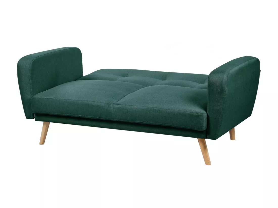 Canapé convertible 2 places en tissu vert FLORLI