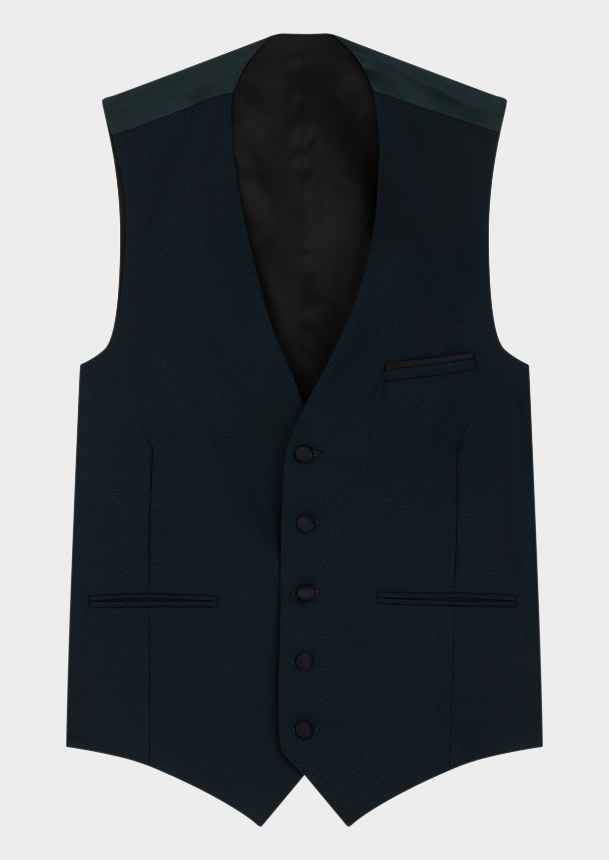 Gilet de smoking en laine unie prusse