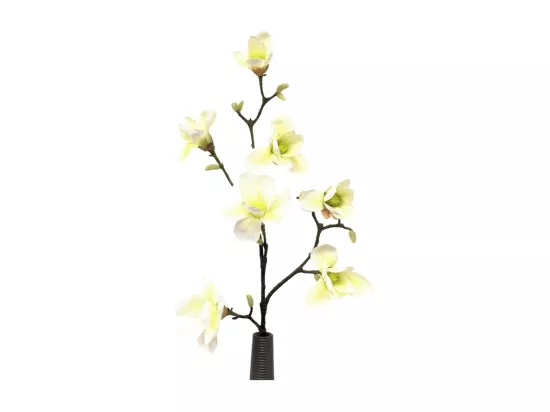 ~Fleur artificielle magnolia haut de gamme cimetière tissu vert 100 cm