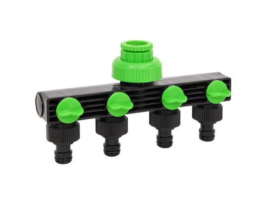 VIDAXL - Adaptateur de robinet à 4 voies vert/noir 19,5x6x11 cm abs ...