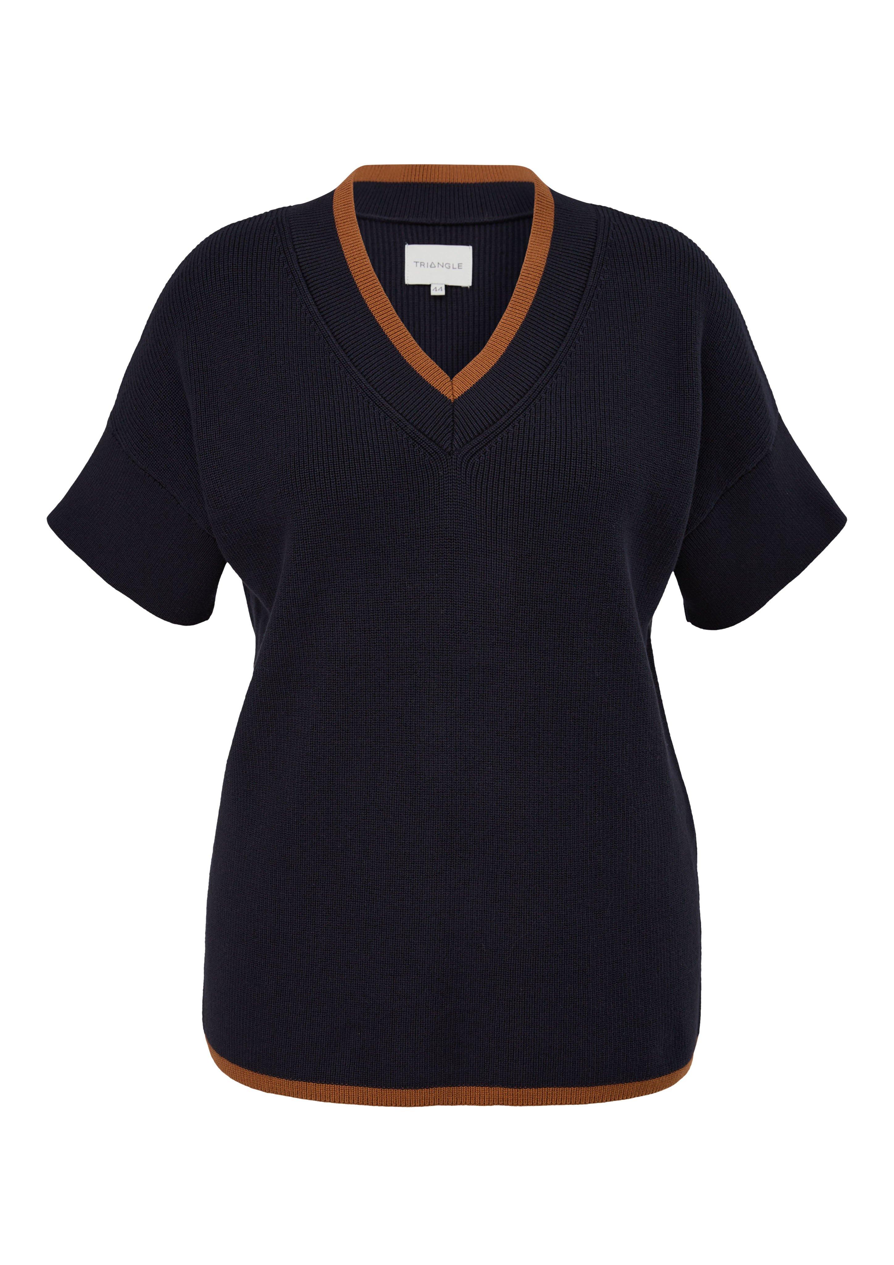 Kurzarm-Pullover mit Kontrastdetails