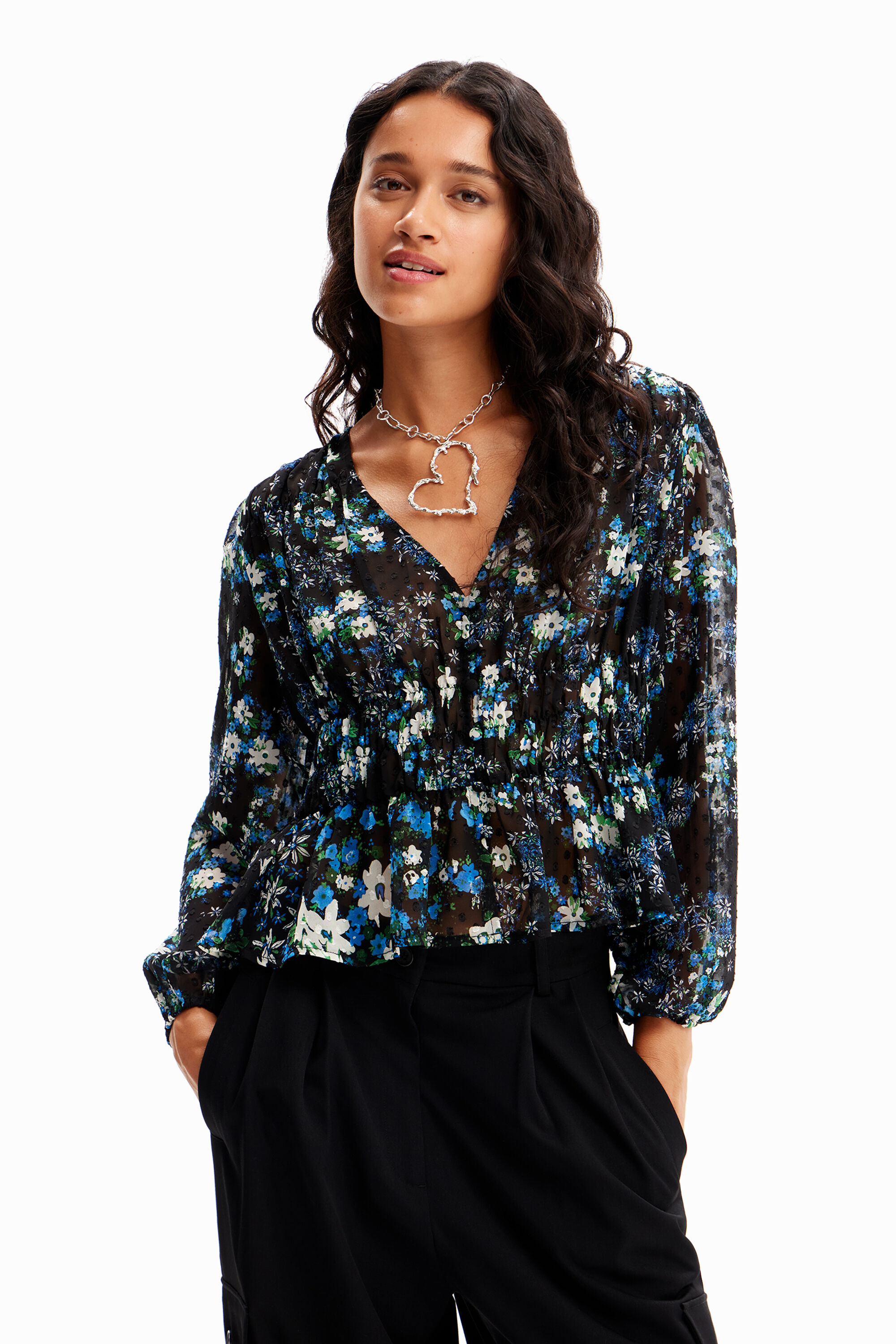 Blusa floral Plumeti