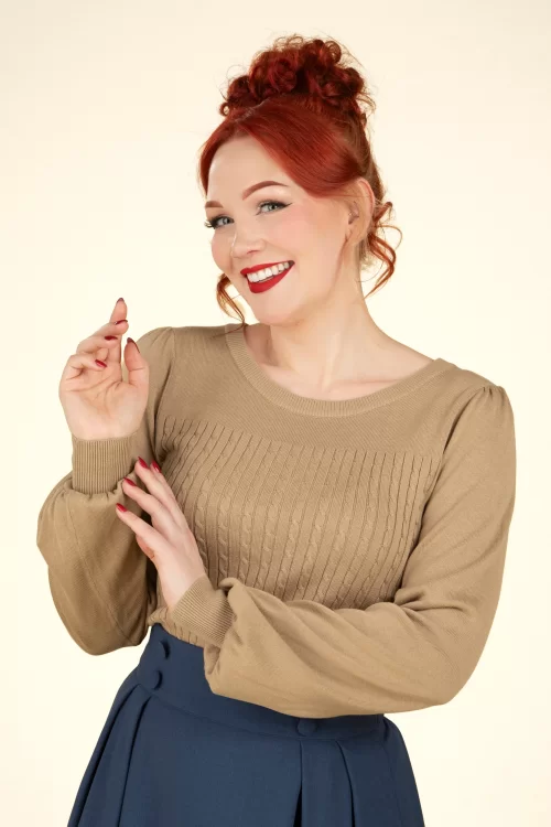 Banned Retro Una jumper in biscuit