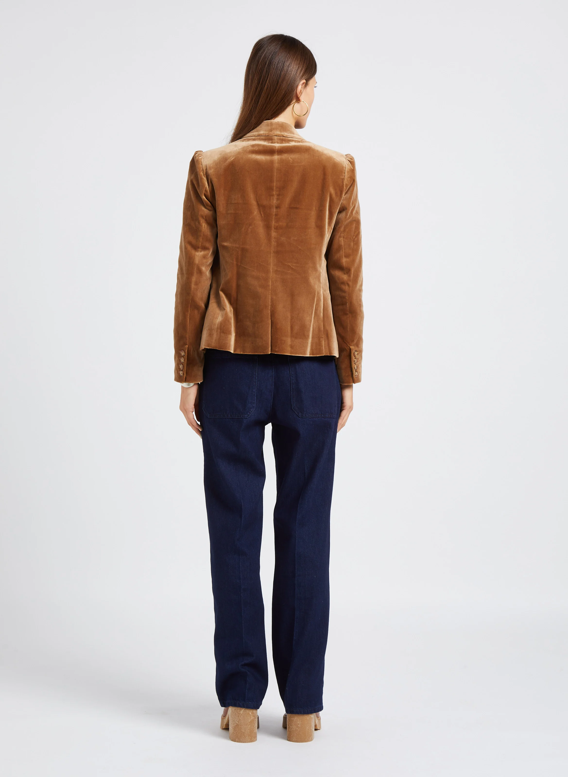 SWANN - Jean droit taille haute en coton | Bleu