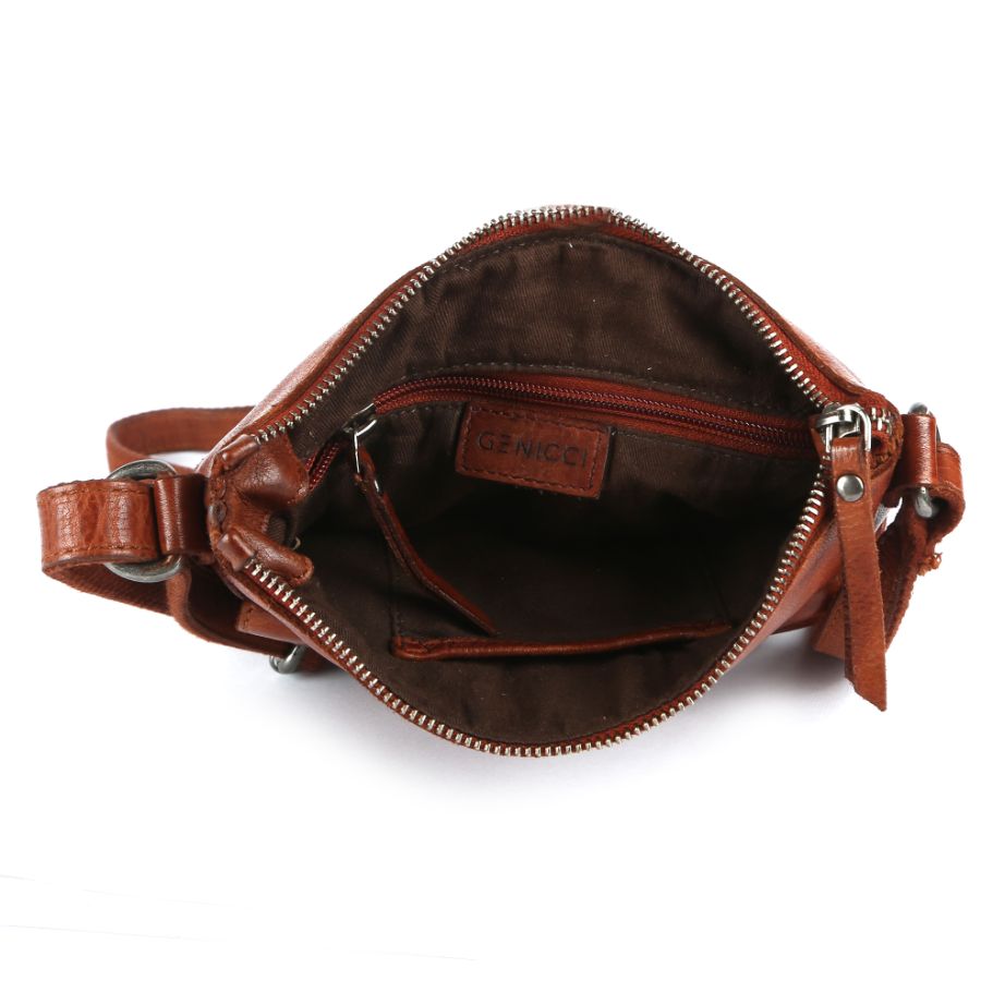 Genicci Desna Rivers Schoudertas Cognac