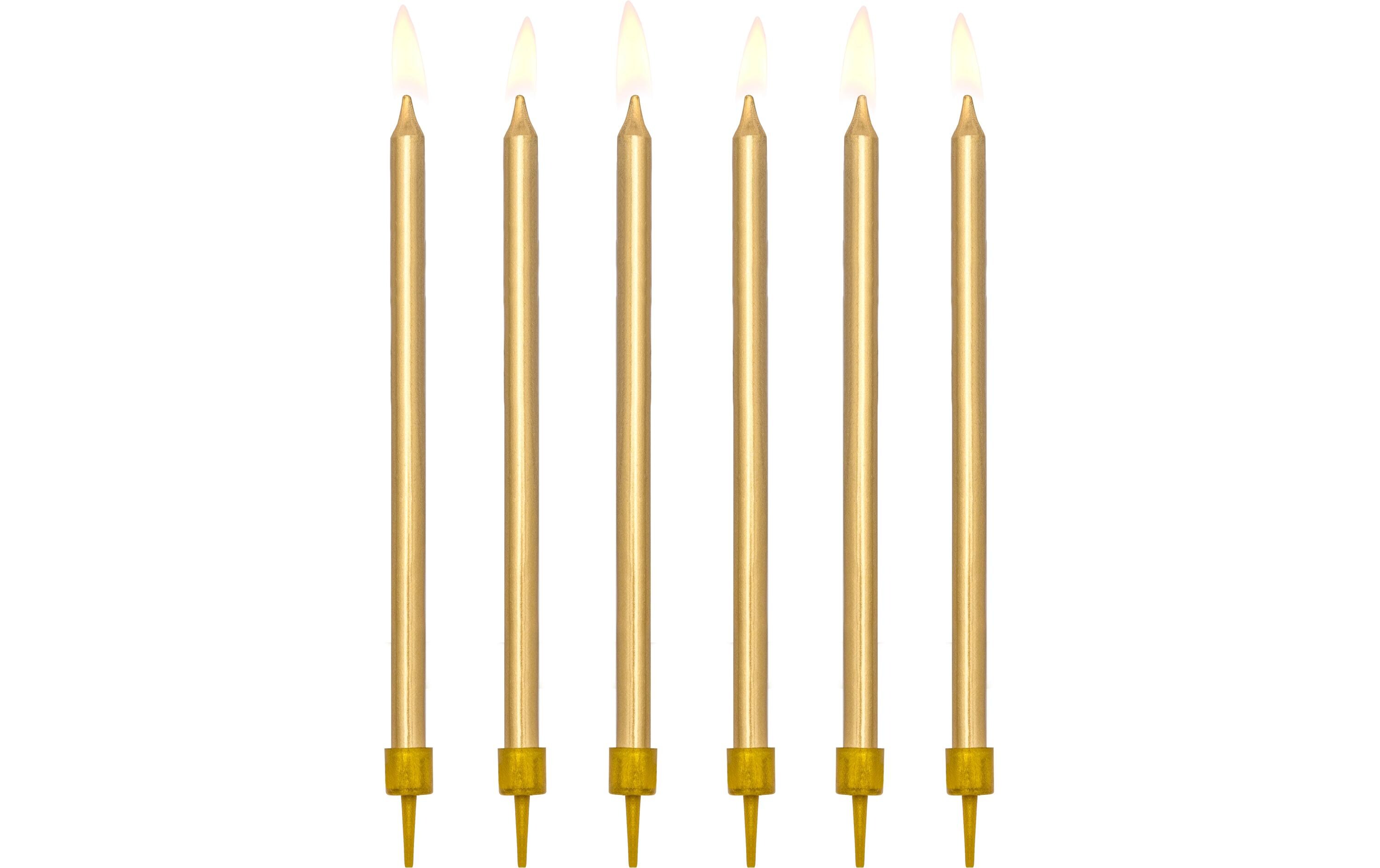 Kerze 12.5 cm, 12-teiig, GoldSchlichte Geburtstagskerzen