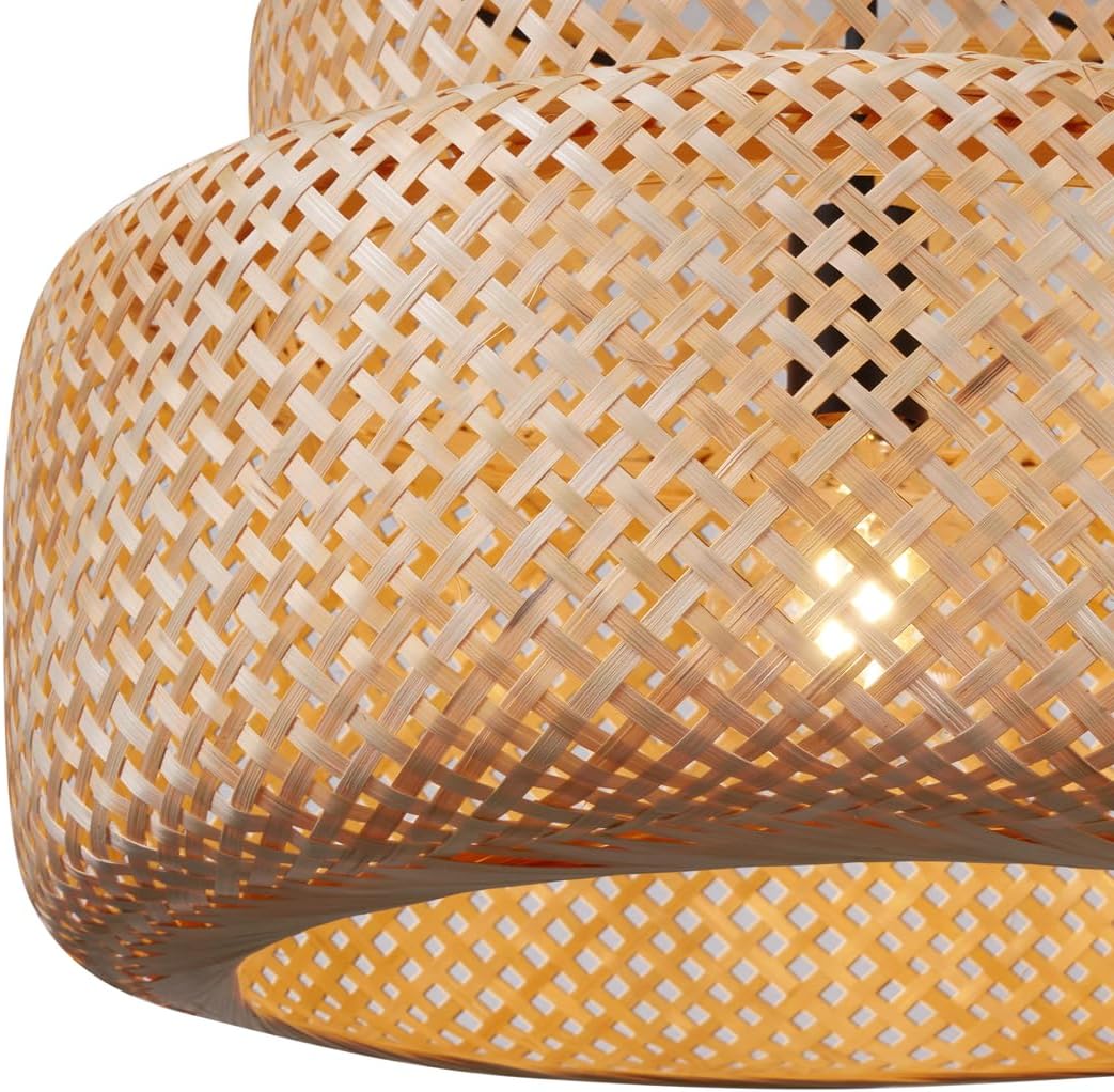 QAZQA - Japandi Japandi-Pendelleuchte I Pendellampe I Hängelampe I Pendellampe I Pendelleuchte I Lampe I Leuchte Schwarz mit Bambus 2-flammig - Kea I Wohnzimmer I Schlafzimmer - Stahl - LED geeignet E