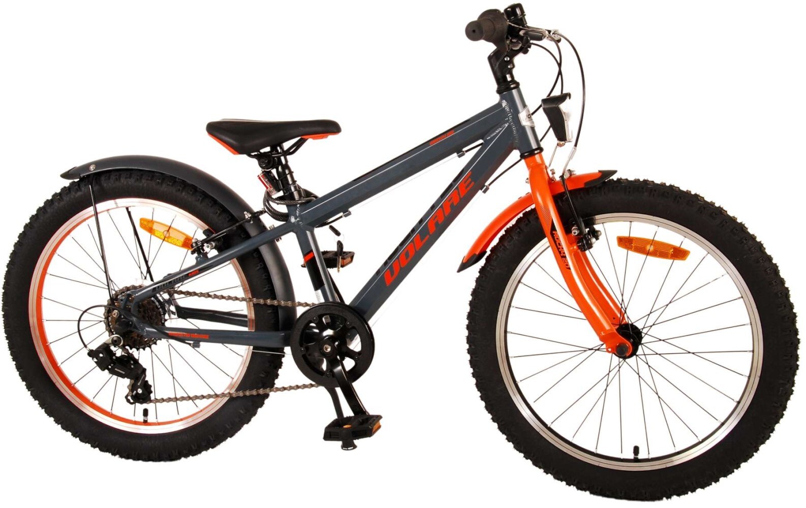 Kinderfahrrad Rocky 20 Zoll Kinderrad in Grau Orange 6 Gang Fahrrad