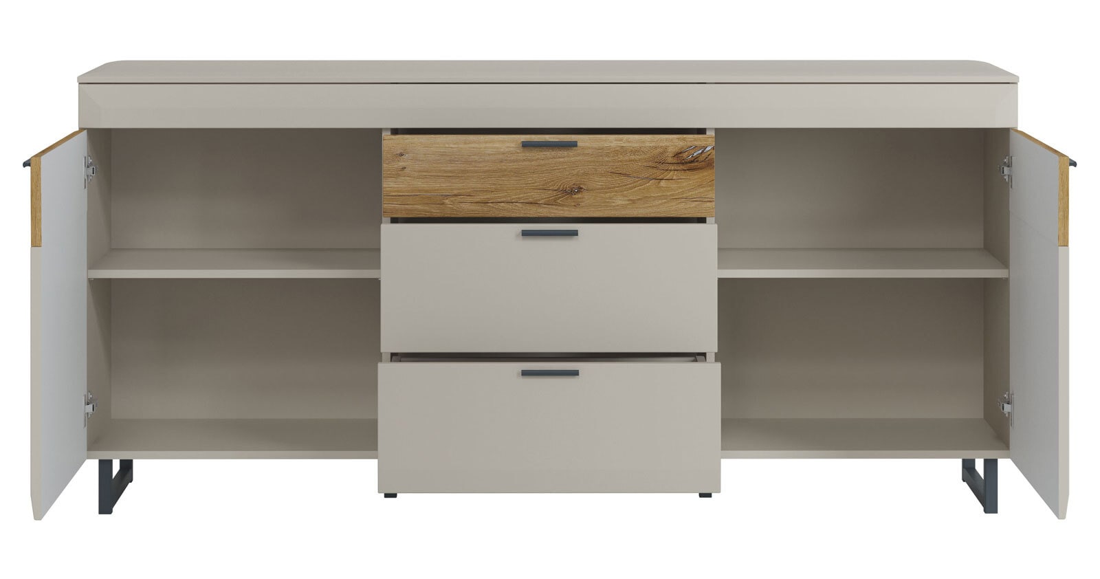 Sideboard Romy Kieselgrau/Braun