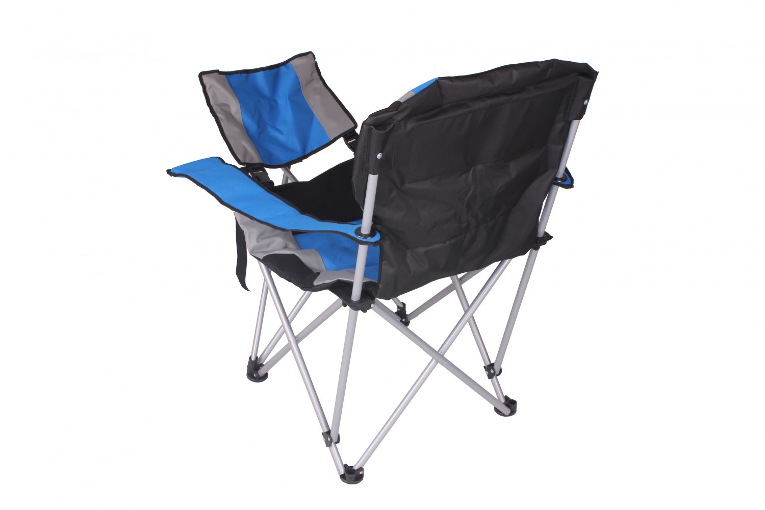 Luxus Campingstuhl mit Fussablage blau