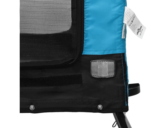 VIDAXL - Remorque de vélo pour chien bleu et noir tissu oxford et fer